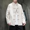 Spring and Autumn Chinese Shirt Man Cotton Linen Tang Suit Top Long Sleeve Kung Fu Shirt Traditional Men Blouses