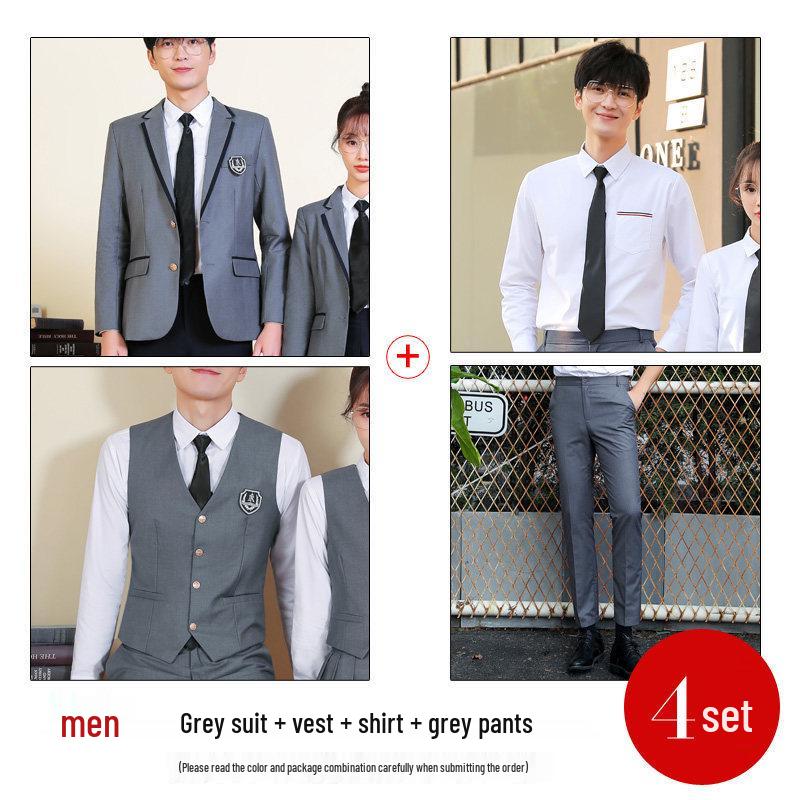 Unisex College-Style JK Uniform: Pleated Skirt & Suit Set