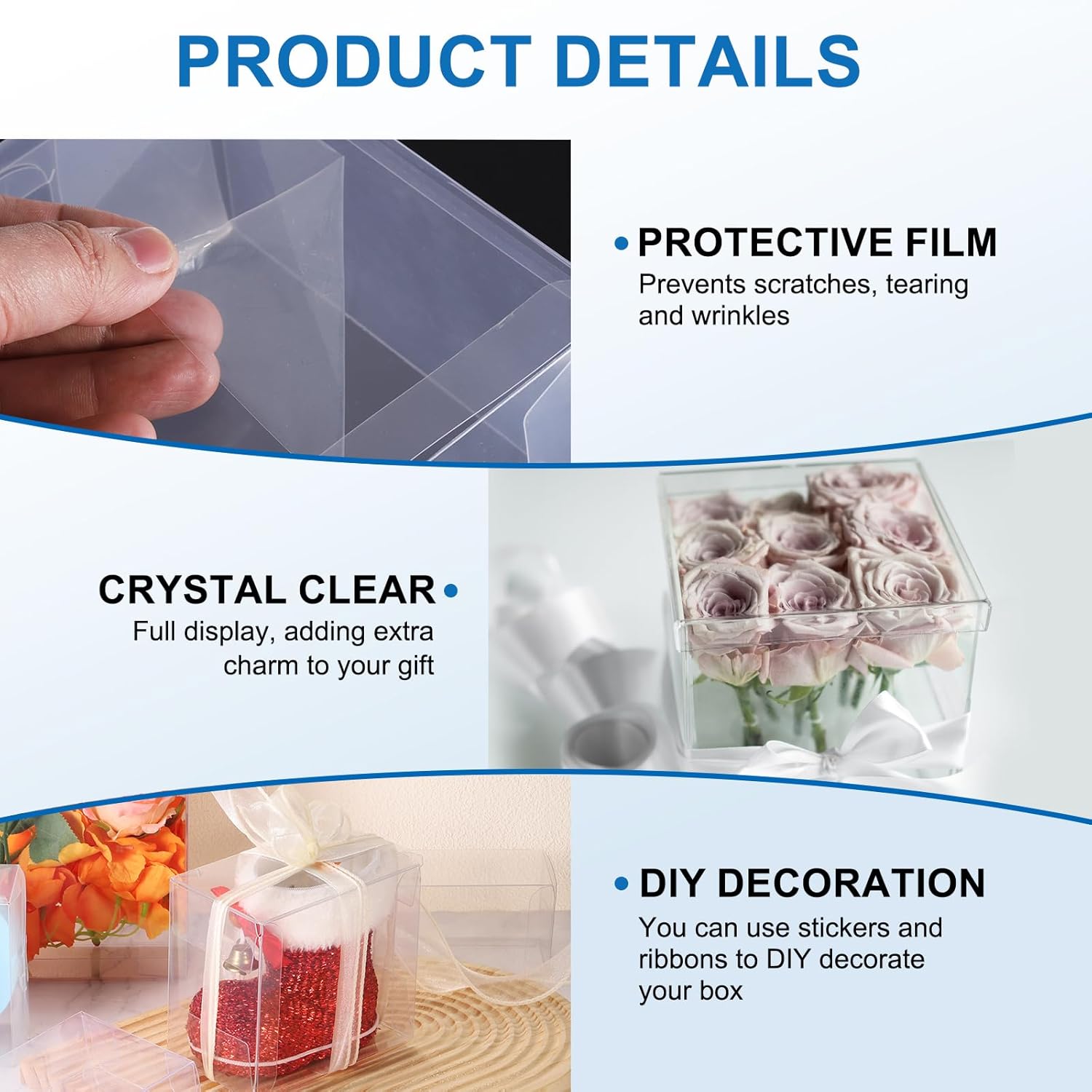 

Пластиковые розничные коробки MECCANIXITY 4,4 x2 x6 (112x52x152мм) Подарочная коробка с защитной пленкой для конфет, печенья, Рождества, свадьбы, вечеринки, прозрачная упаковка