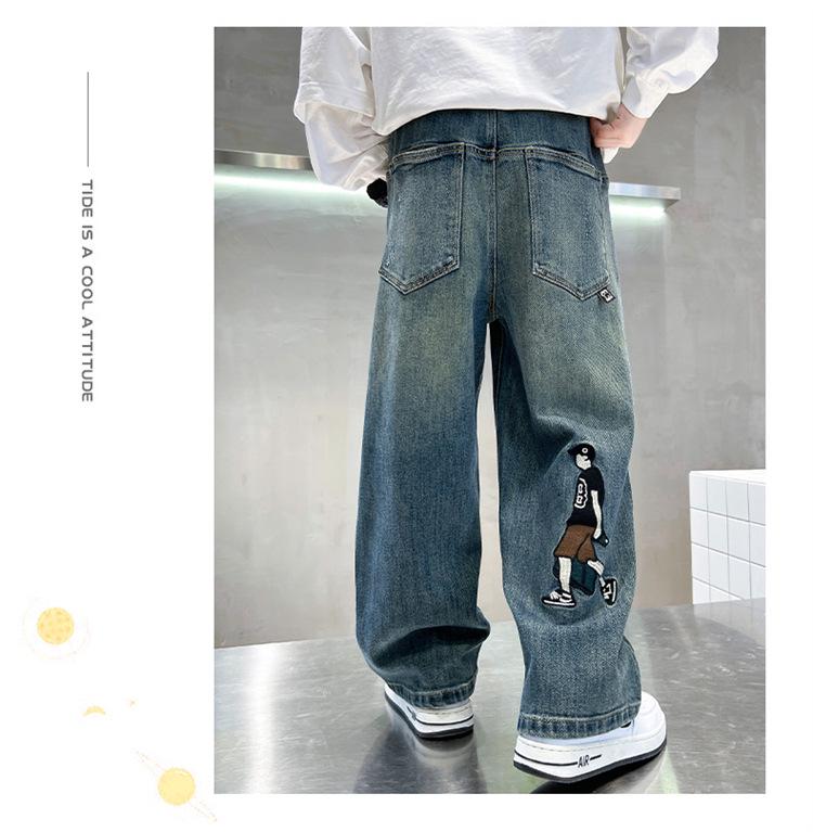 Chlapecké zateplené zimní džíny s fleecovou podšívkou - Teplé bavlněné kalhoty pro střední a velké děti (Kolekce 2025)