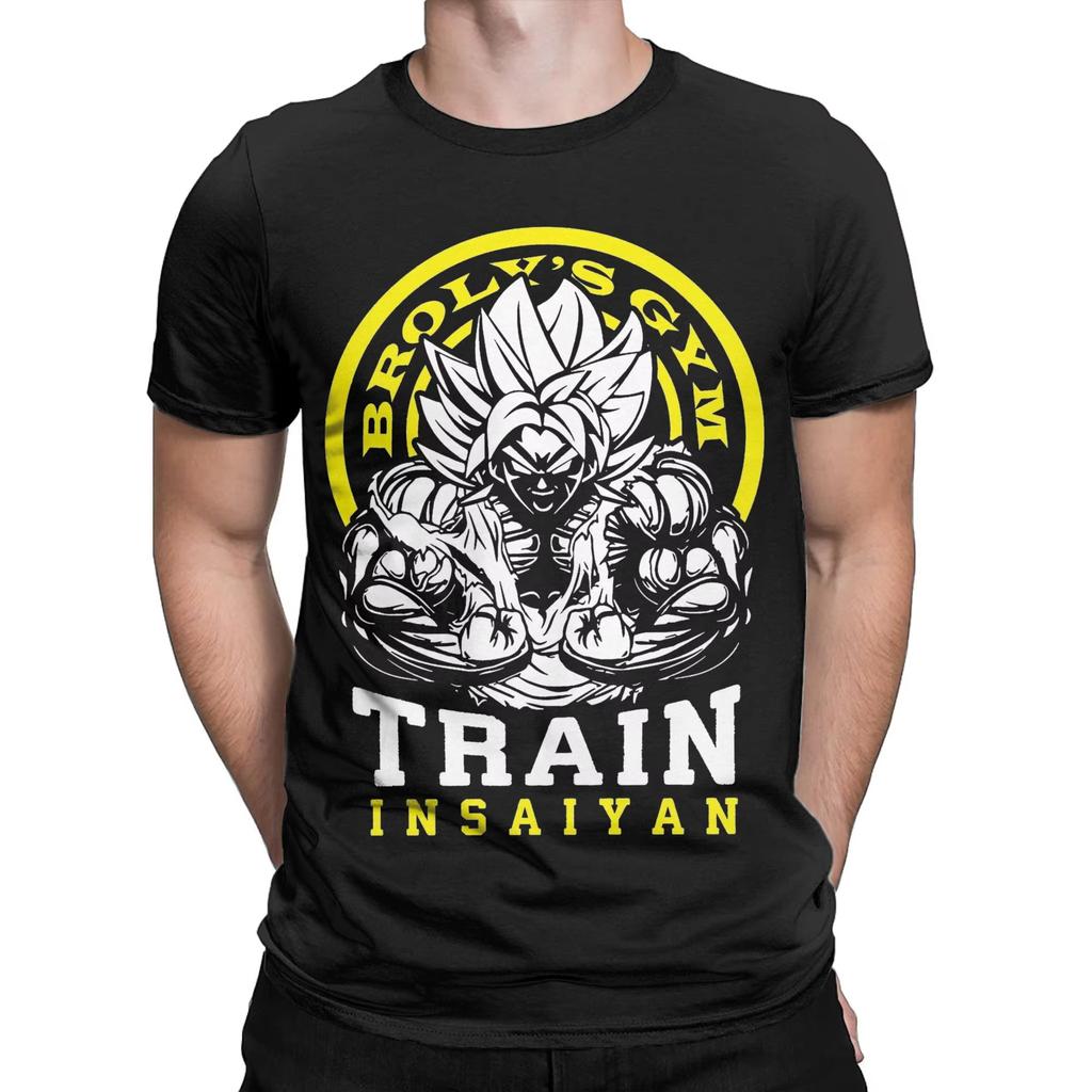 Brolys Gym Train Insaiyan Anime Printed Tshirt Mens and Womens Tshirt Mens Top Sports Tshirt Mens Tshirt Summer Tee