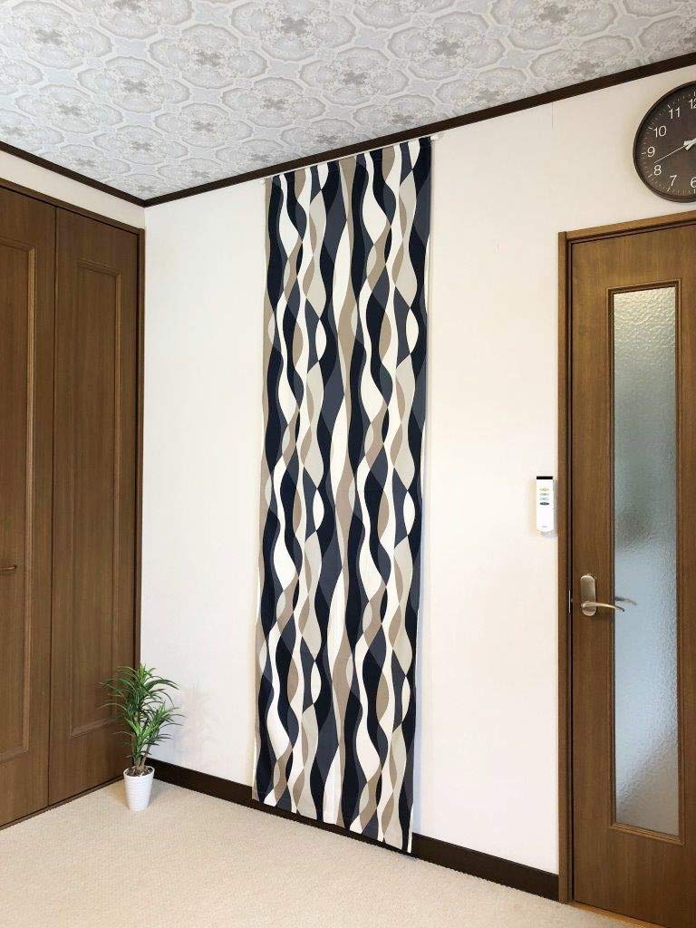 Panneau Long Pièce Intimité Améliore Chauffage et Refroidissement Élégant Accrochage Mural Motif Vague Nordique Large x 240cm Rideau, Séparateur, Écran, Rideau,