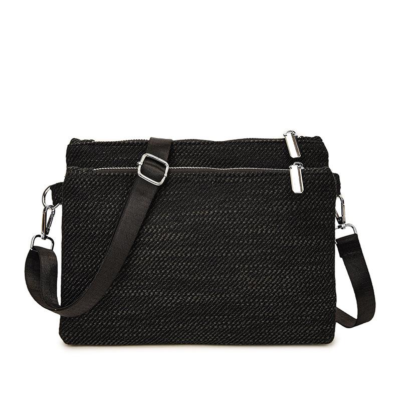 Canvas clutch bag women's new simple trend casual fashion solid color shoulder crossbody small square bag women