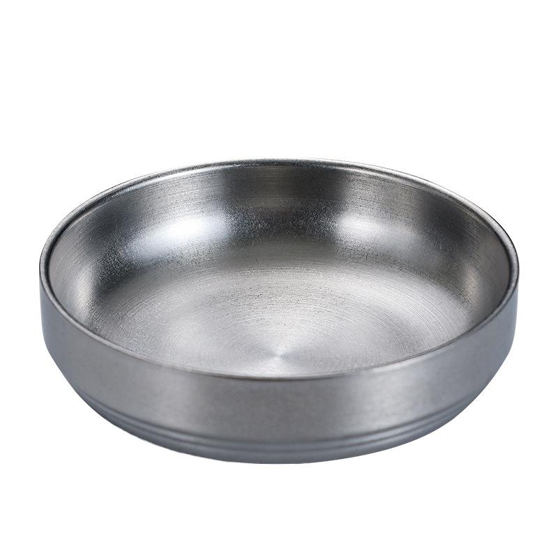 Stainless Steel Bowl Snack Cold Dish Mixing Bowl Double Layer Heat Insulated Rice Bowls Ice Cream Soup Bowls for Kitchen Flatwar