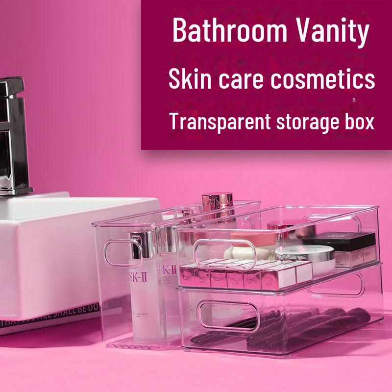 Boîte de rangement transparente Yami pour livres, cosmétiques et bijoux – Joli panier de rangement pour étudiants
