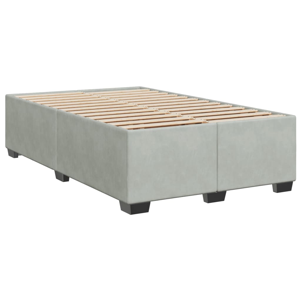 Vidaxl Letto Continentale Con Materasso, Grigio Chiaro, 120X190Cm, Velluto