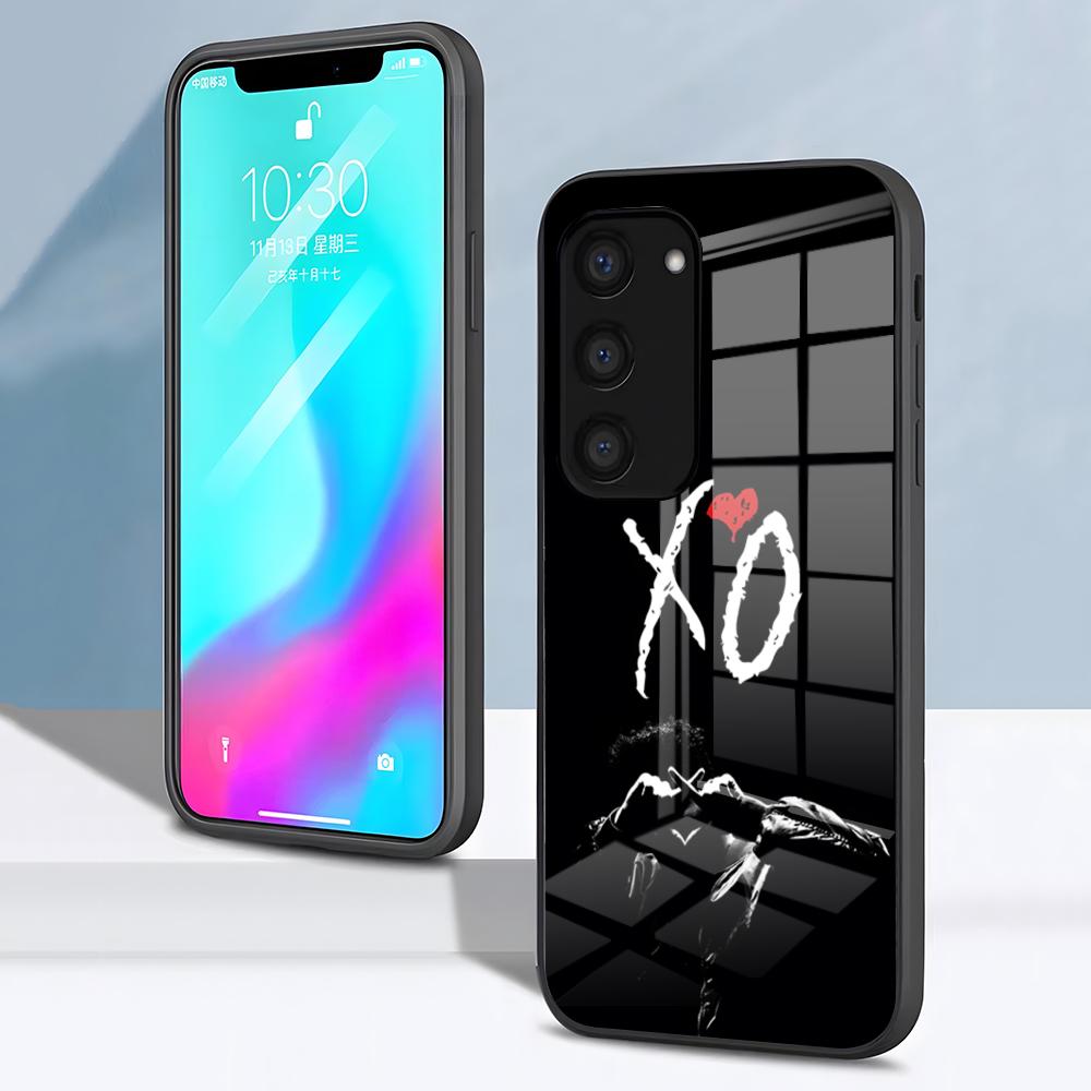 The W-Weeknd XO Singer Phone Case For Samsung S26 S25 S24 FE S23 S22 S21 Plus S20 Ultra Note20Ultra Black Glass Cover
