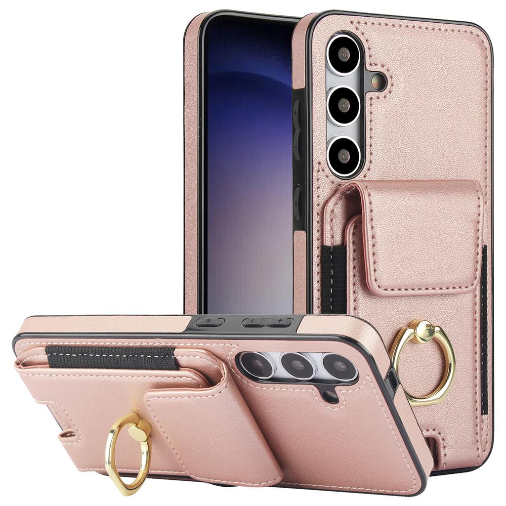 For Samsung Galaxy S23 FE Case Elastic Card Slot PU Leather+TPU Phone Cover