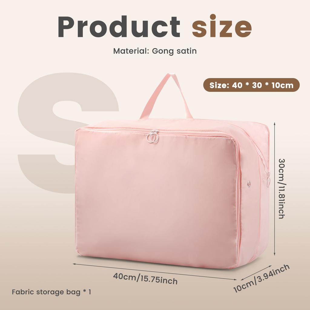 Compression Storage Bag with Zipper Quilt Clothes Closet Cabinet Organizer Space Saving Self Compression Clothes Bedding Storage