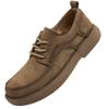 Spring and Summer New Men's Casual Leather Shoes Top Layer Cowhide Retro Versatile Soft Sole Single Shoe Low Cut Lace Up Men's Shoes