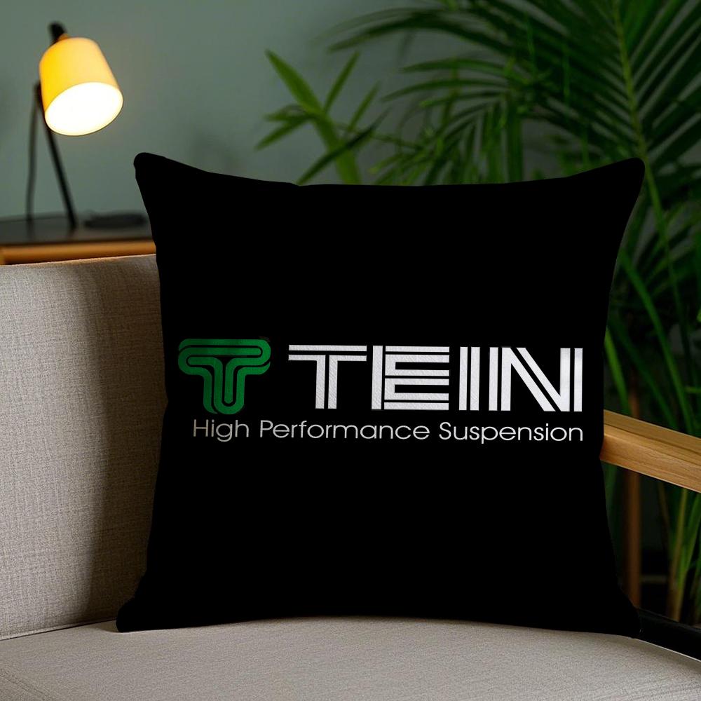 Logo T-Tein Cushion Cover Plush Fabric Soft Double-Sided Printed Invisible Zipper Sofa Pillow Case Home Decor