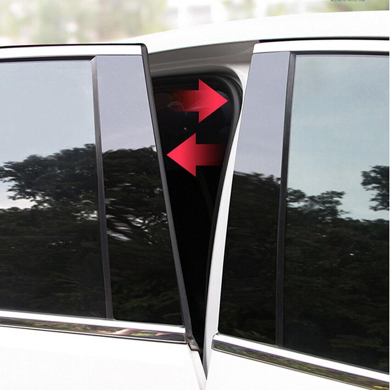 6pcs Fit For BMW 5 Series F10 F11 F07 2010 2011 2012 2013-2016 Glossy Black Pillar Posts Window Door Column B C Sticker Cover Trim