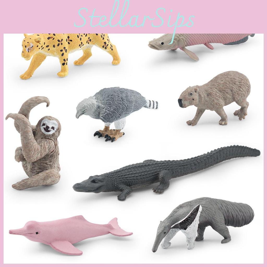 Crocodile Dolphin South American Animal Model Set Static Figurine For Collectors And Decor