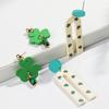 New Trendy Saint Patrick's Acrylic Earring for Women Fashion Green Leaf Geometric Long Drop Earrings Statement Jewelry Gift