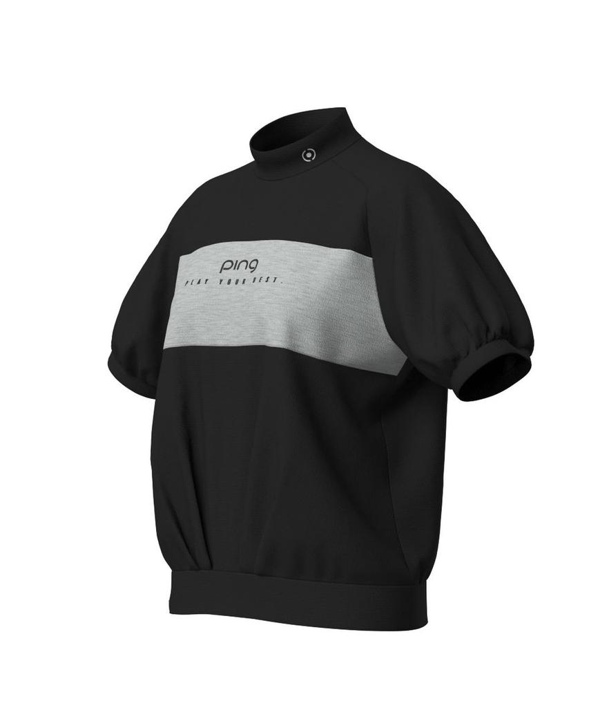 Short Sleeve High Neck Shirt Golf S [Pin Apparel] Women's (Brand Logo) / / 622-4267800 010_Black