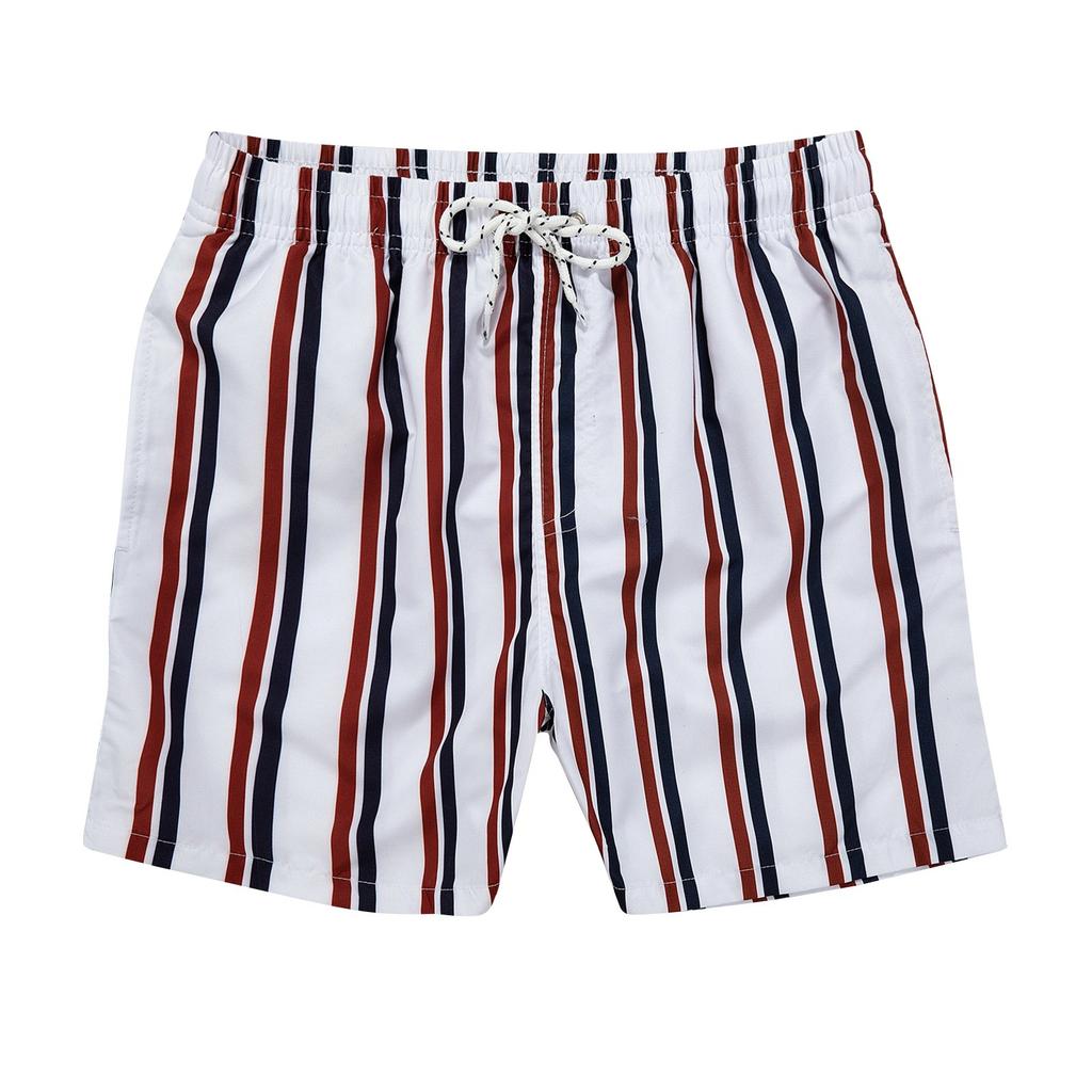 Men's Striped Print Casual Fashion Shorts Men's Printed Loose Breathable Shorts