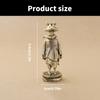 Brass Frogs Swordsman Figurine Antique Frogs Standing Miniature Statue for Living Room Study Artistics Home Accent