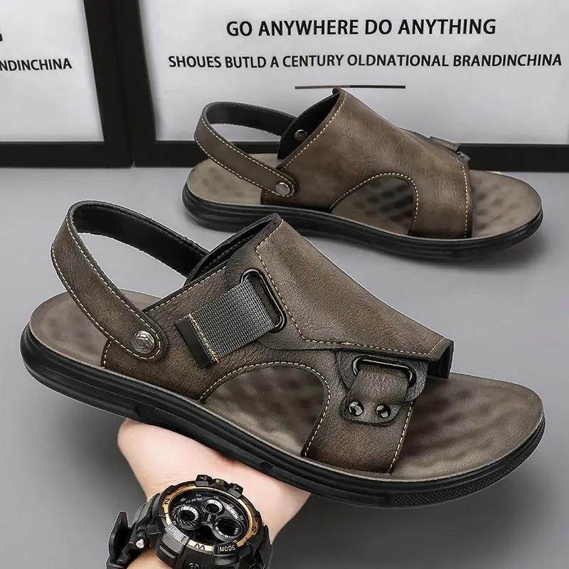 Fashion Mens Sandals Outdoor Lightweight Sandal for Men Casual  Fashion Shoes Middle-aged Beach Slippers Male Wear Beach Sandals 2024