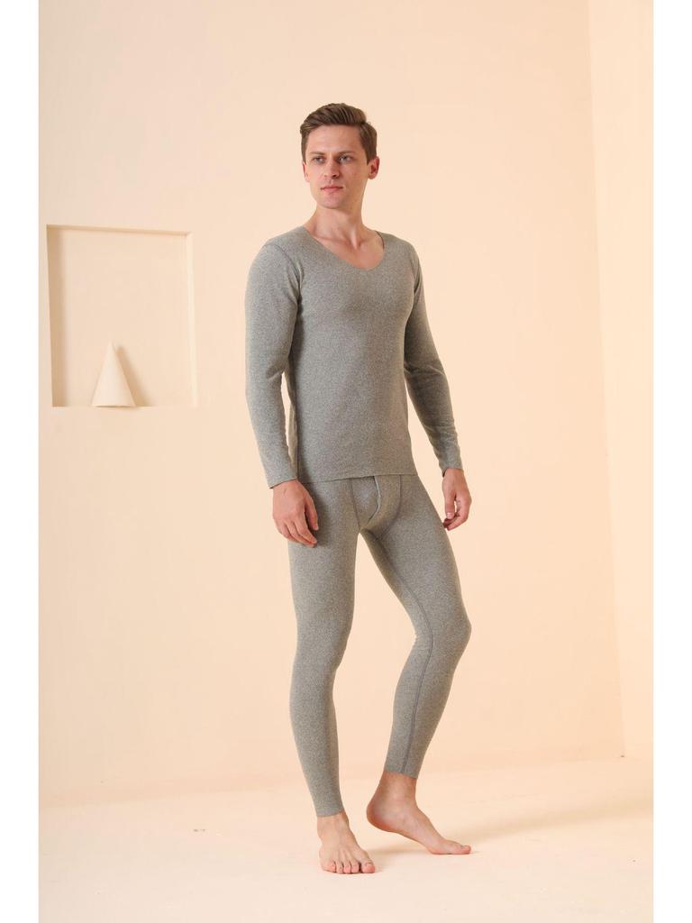 Herr German Velvet Termounderkläder och Pyjamas Set - Höst/Vinter Underställströja och Byxor, Plus Sammetstjocklek