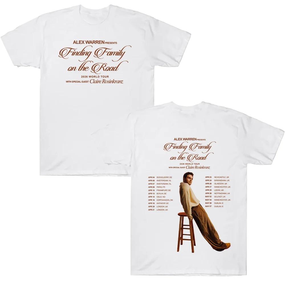 

Alex Warren Finding Family on The Road T-shirts 2026 Concert Europe Tour T Shirt Men Women Hip Hop Short Sleeve Loose Cotton Top S