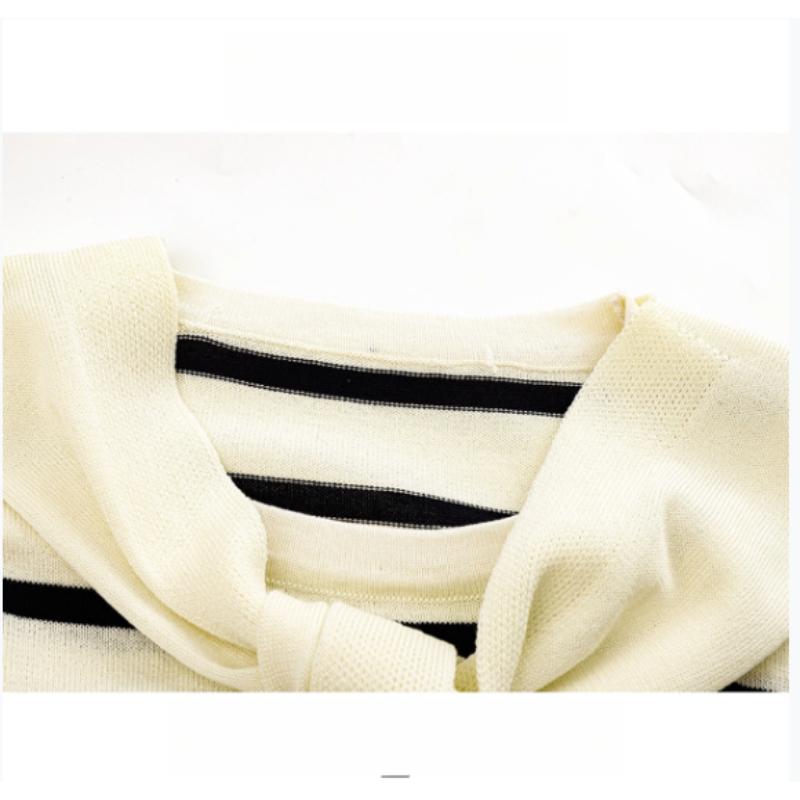 New Laid-back Striped Knitted Sweater for Women in Autumn and Winter, Loose and Versatile Sweater Coat, Shawl and Two Pieces