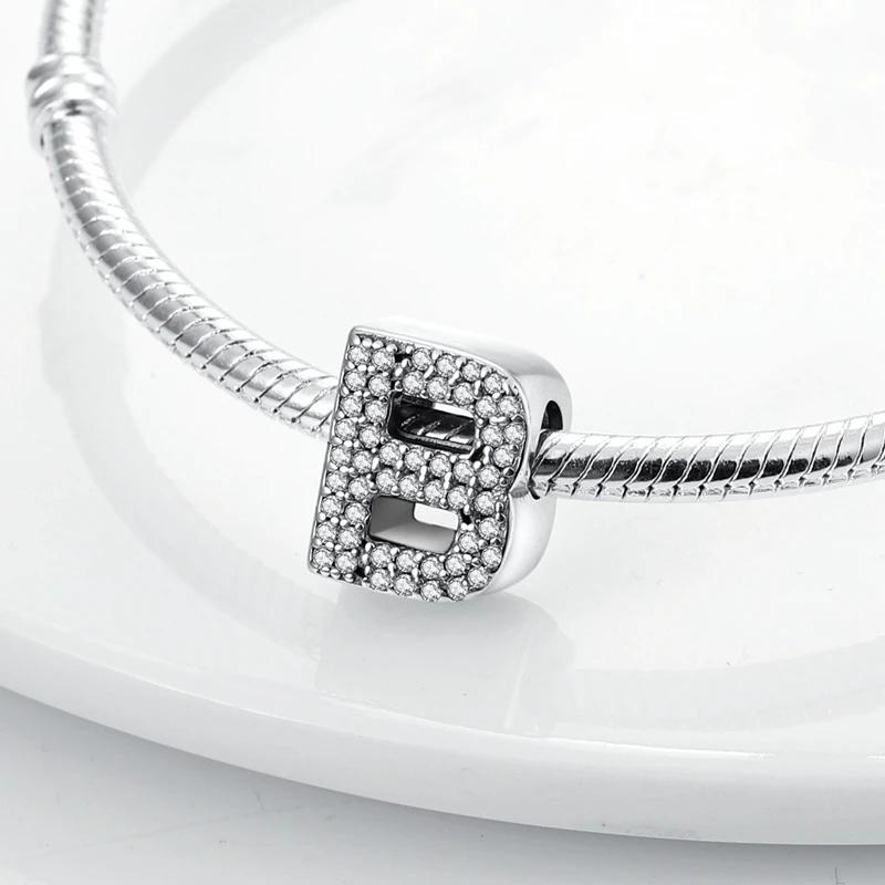 Charms Fit Original Bracelet A-Z Alphabet Charms Beads Copper 26 Letters Charm For Women Girl Diy Fine Jewelry Gift