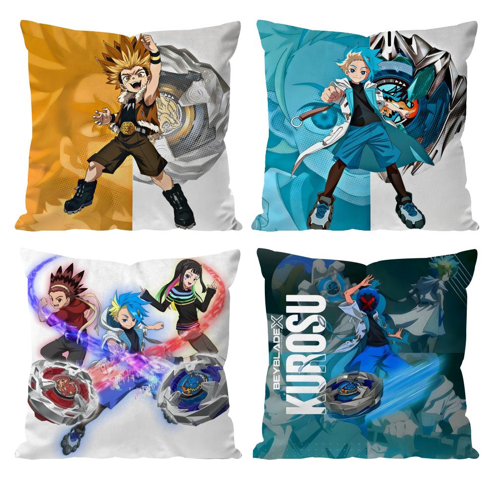 B-Beyblade Burst Anime Cushion Cover Pattern Printed Pillowcase for Living Room Sofa Cushion Cover & Bedroom Decor