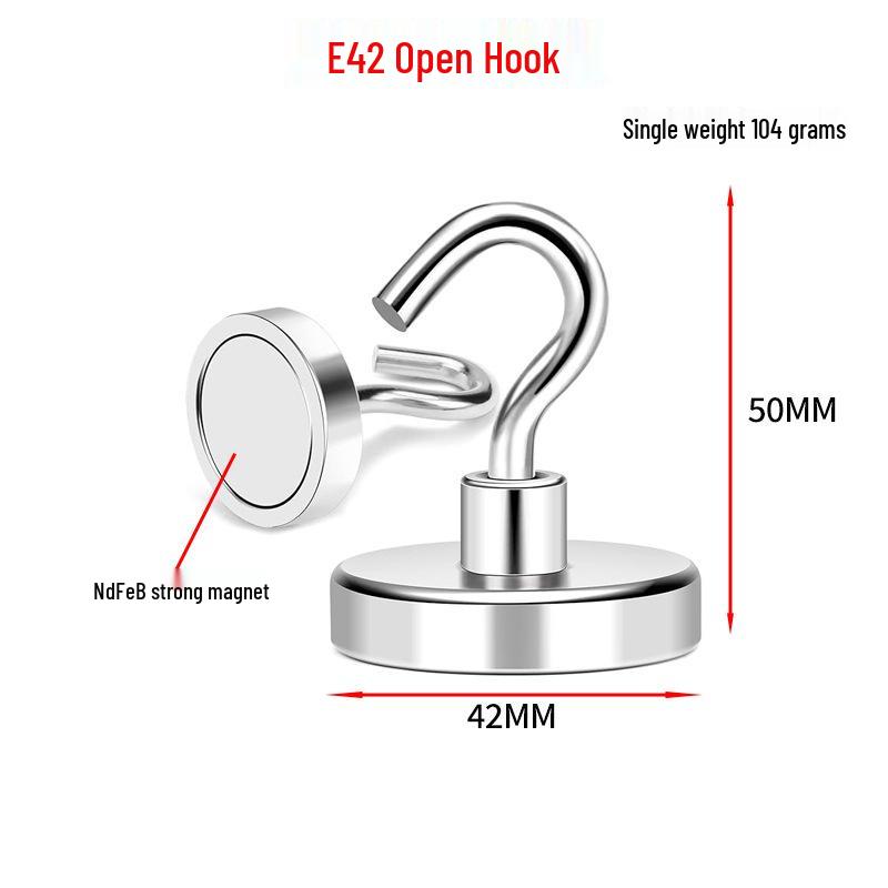 Strong NdFeB Magnetic Hook Refrigerator Sticker: No-Drill, Open, Round Magnet