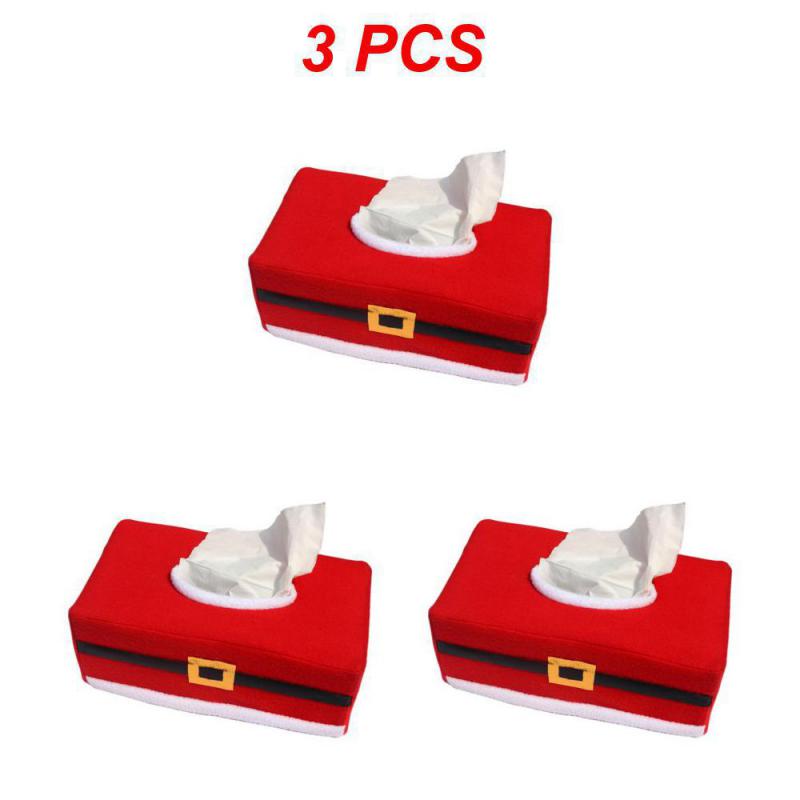 Navidad Noel High Quality Wonderful Tissue Paper Dispenser Christmas Decorations Xmas Tissue Box Cover Flannel New Year Red
