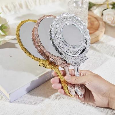 Přenosné Vintage Ruční Make-up Zrcátko Ruční Kulaté Kosmetické Zrcátko Evropský Styl Vznešené Starověké Dvorní Zrcátko Kosmetická Pomůcka