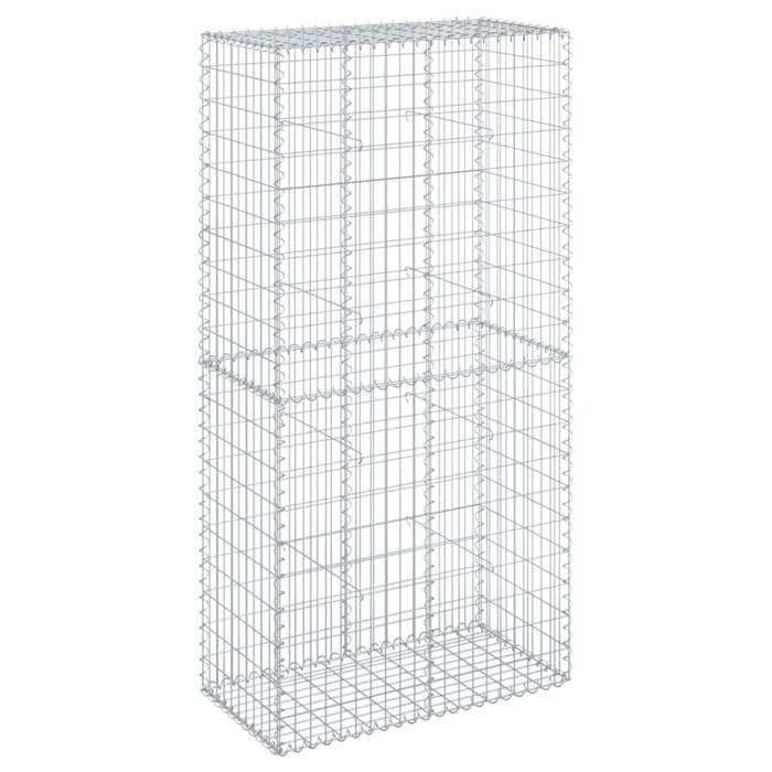 VidaXL Panier gabion avec couvercle 100x50x200 cm fer galvanisé, mur en gabion, mur de soutènement en gabion, clôture en 3295166