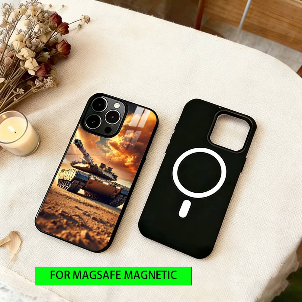 Heavy tank Phone Case For iPhone17,16,15,14,13,12,11 Plus,Pro Magnetic For Magsafe Wireless Charging