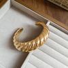 Irregular Geometric Glossy Opening Bangle for Women Personality Metal Bangles Exaggerated Design Fashion Jewelry Party Gift A1