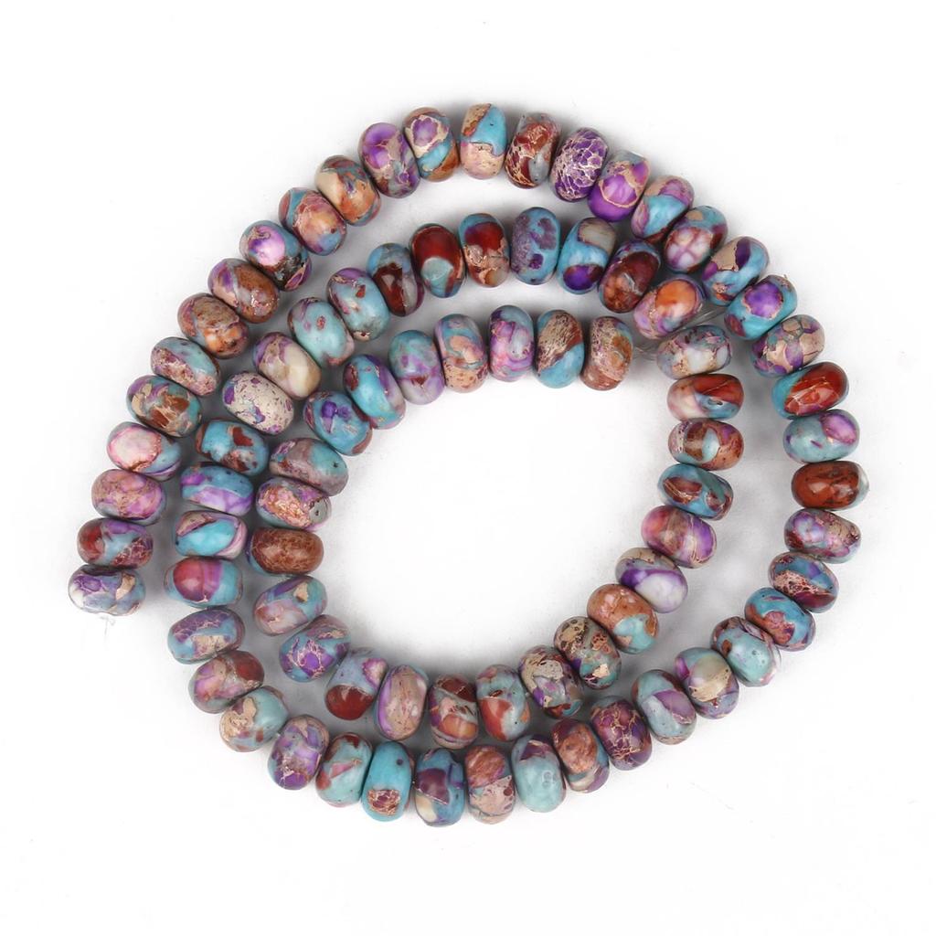 Natural Emperor Stone Beaded Jewelry Set: Abacus Bead Bracelet & Necklace