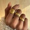 DOTIFI Stainless Steel Minimalist Geometric Open Ring Set Unisex Fashion Adjustable Finger Jewelry Suitable For Everyday Wear