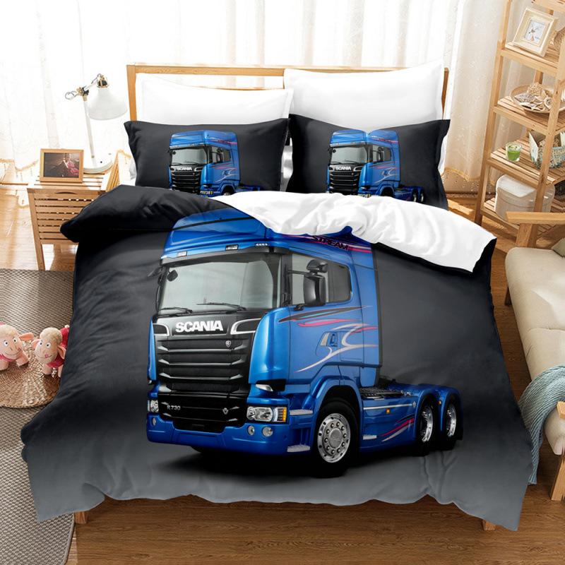 

Печать автомобиля грузовика трехсекционный простыня пододеяльник 3D цифровой мотоцикл поезд комплект quilt cover 90 * 190 pillowcase 50 * 75 * 1