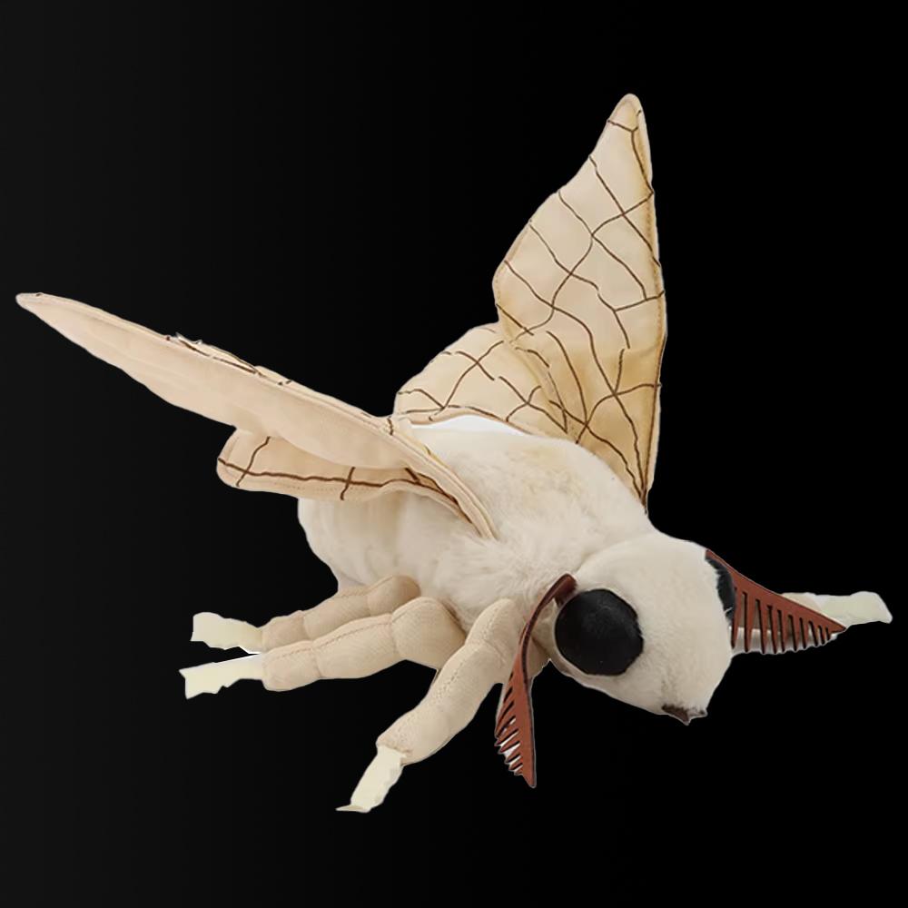 Cute Insect Silkworm Rosy Maple Moth Plush Toys Fidelity Luna Moth Plushie Insect Lifelike Hyalophora Cecropia Kawaii Kids Toys