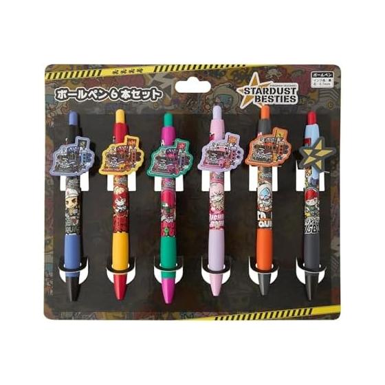 6-Piece Ballpoint Pen Set POKMON TRAINERS -STARDUSTBESTIES- Black Ink 0.7mm Collector's Item Gift