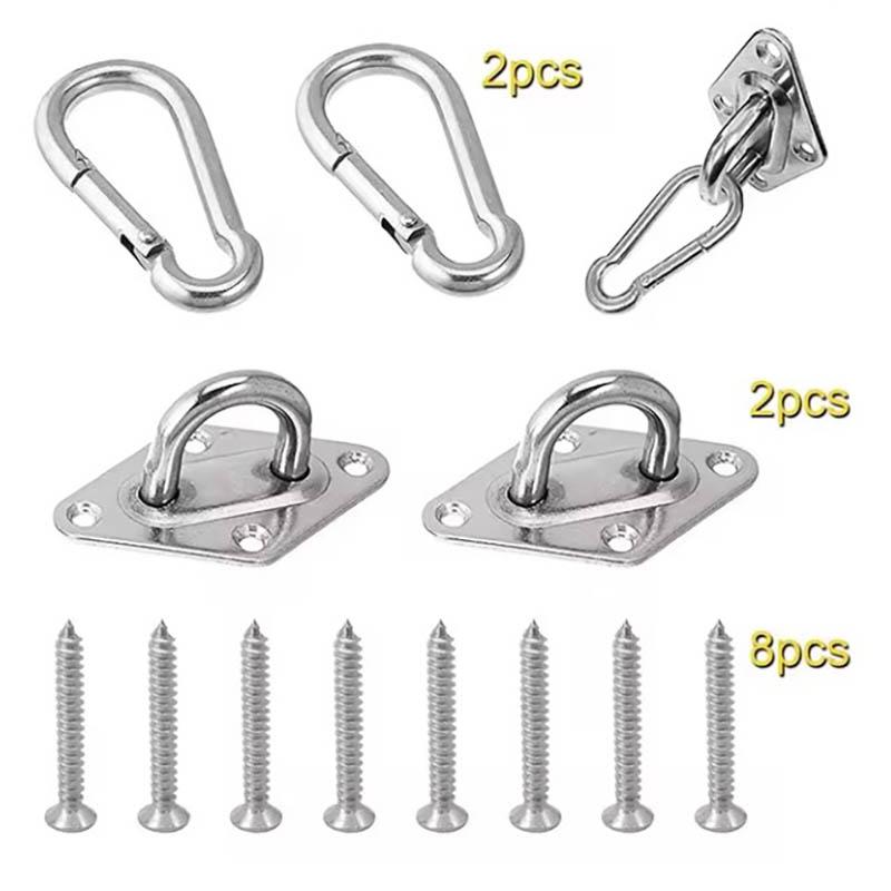 Heavy-Duty Wall Ceiling Mount Hooks  Stainless Steel Swing Chair Brackets with Eye Plate for Secure Installations