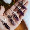 Purple Crystal Moon Pendant - AQ-1446