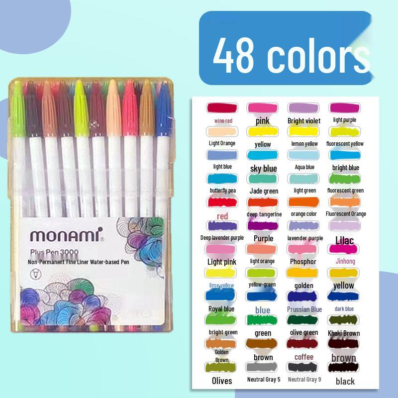 Munamy 3000 Korean Watercolor Outline Pens for Students – Water-Based, Colored Markers for DIY and Border Designs.