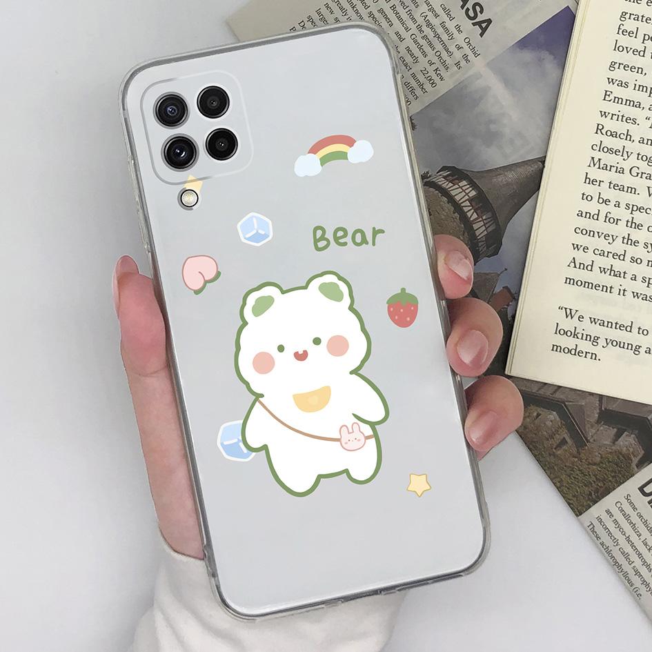 Phone Case For Samsung Galaxy A22 4G 5G Cover Silicone Transparent Fashion Love Heart Butterfly Protective For Samsung A 22 Capa