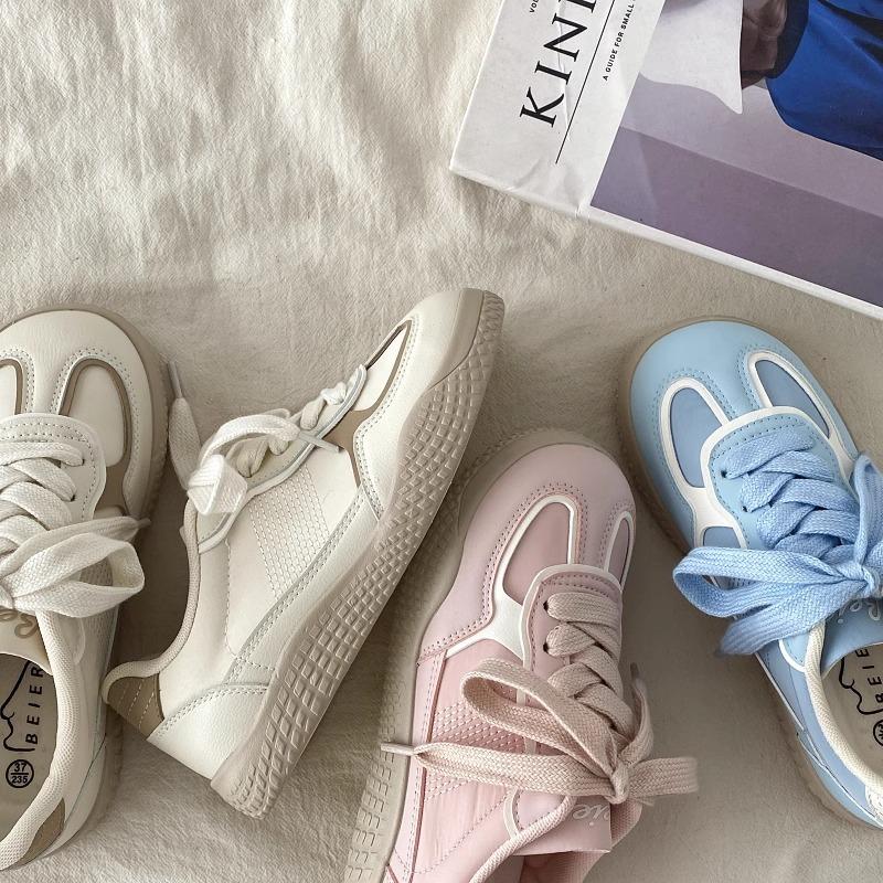 Pink niche design German training board shoes women's spring and autumn 2025 new versatile casual sports shoes Forrest Gump white shoes