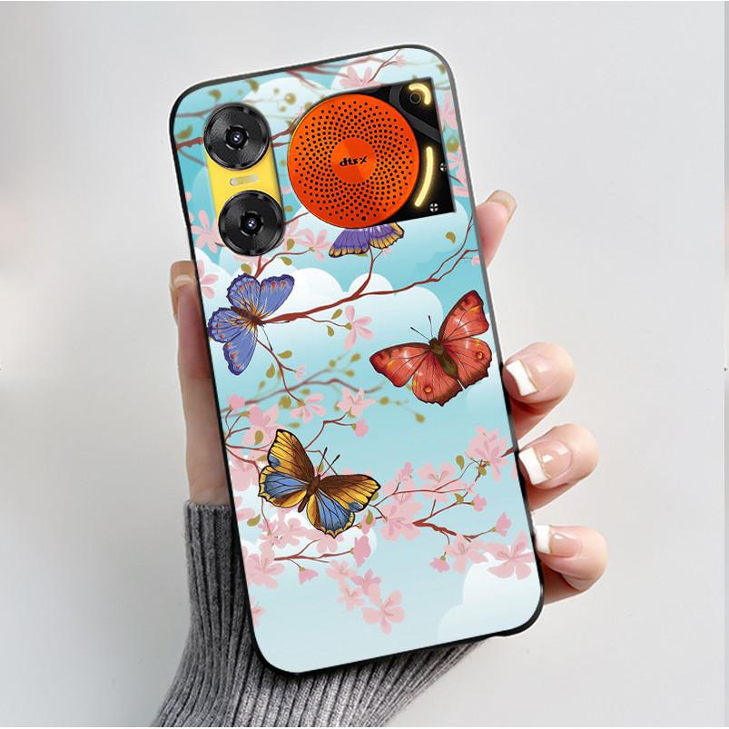 Printing Case For ZTE Nubia Music 2 Music2 Soft Silicone Black Shell For ZTE Nubia Music Z2353 Cover Cute Flower Cartoon Casing
