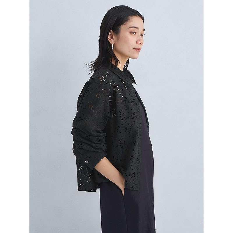 [United Arrows Green Label Relaxing] Cutwork Lace Shirt 35111991536 7900 NAVY(79) FREE