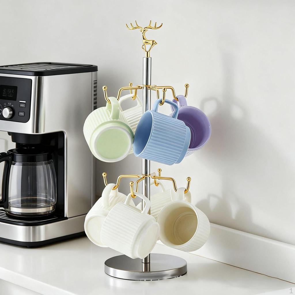 Mug Holder Tree Can Hold 8 Mugs Coffee Rack Stand Professional for Living Room