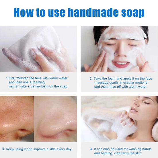 1/3pcs Upgrade Sea Salt Soap Cleaner Removal Pimple Pores Acne Treatment Goat Milk Moisturizing Face Wash Soap Base Skin Care