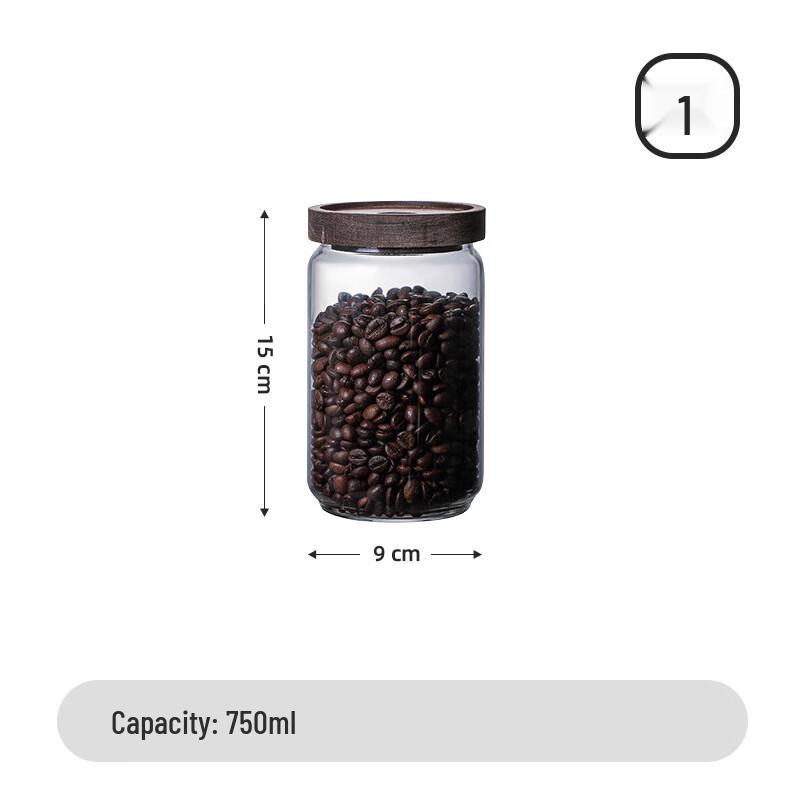 Sealed Glass Storage Jar with Acacia Wood Lid, 750ml