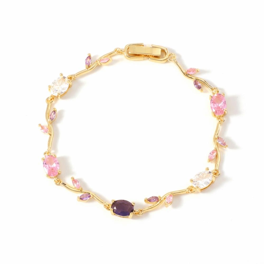 

14 Colors Elegant Branch Bangles Luxury Crystal Sparkling Leaf Bracelets Women Style 11