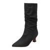 Stivali Alti da Donna con Tacco a Spillo e Punta Affusolata Moda Casual in Denim con Tacco Alto a Metà Polpaccio Stivali da Donna Taglia 8 Lunghezza Media